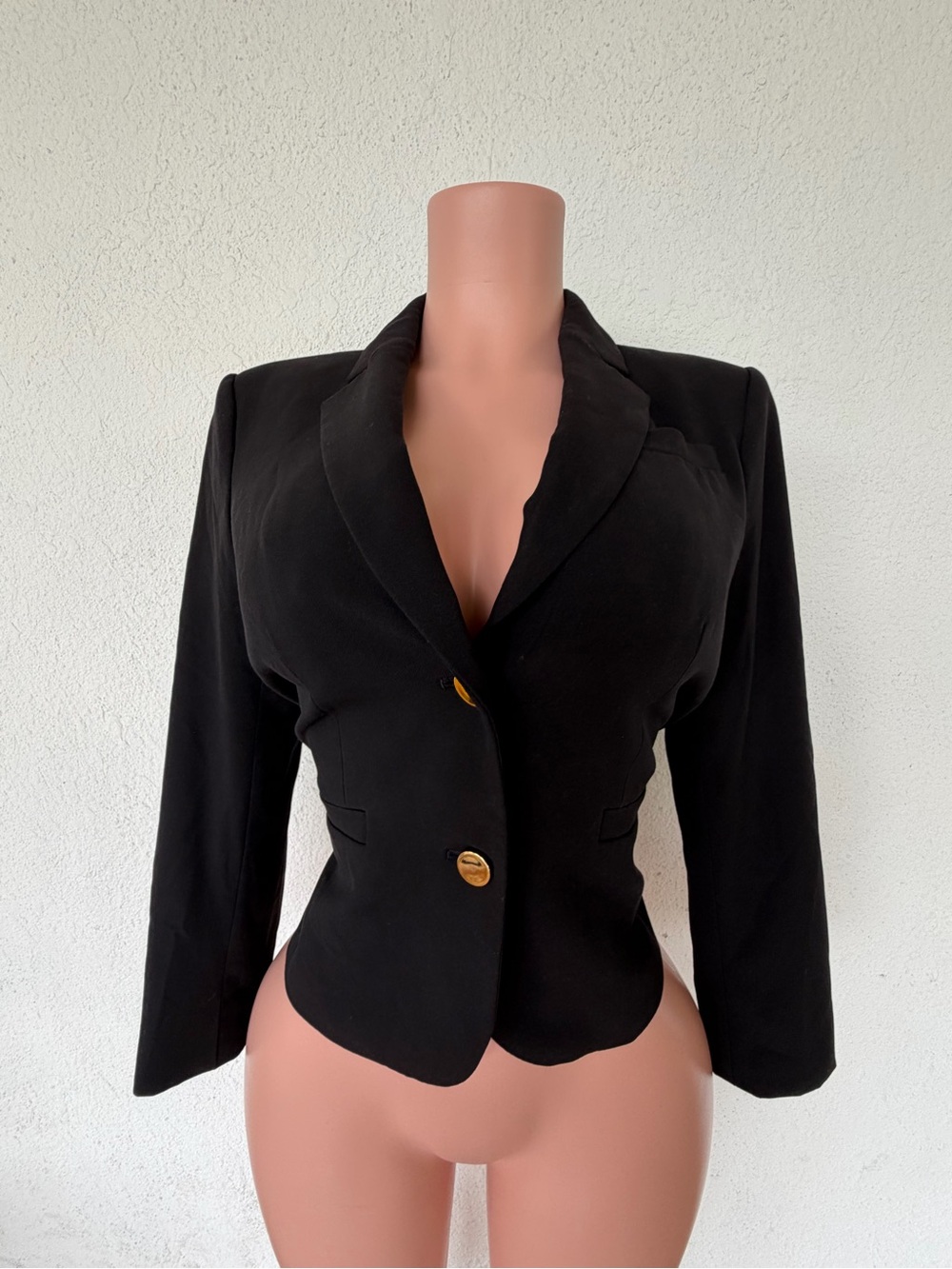 Calvin Klein Black Tailored Women's Blazer with Gold Buttons